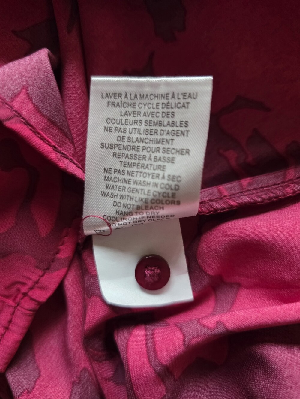 Maison dAmelie Paris Satin Abstract Floral Button Up Blouse XS Dark Romantic - Picture 8 of 10